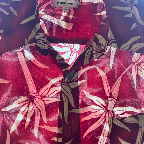 Pierre Cardin Rayon Short Sleeve VTG Shirt Size XL Burnt Orange - Picture 2 of 10